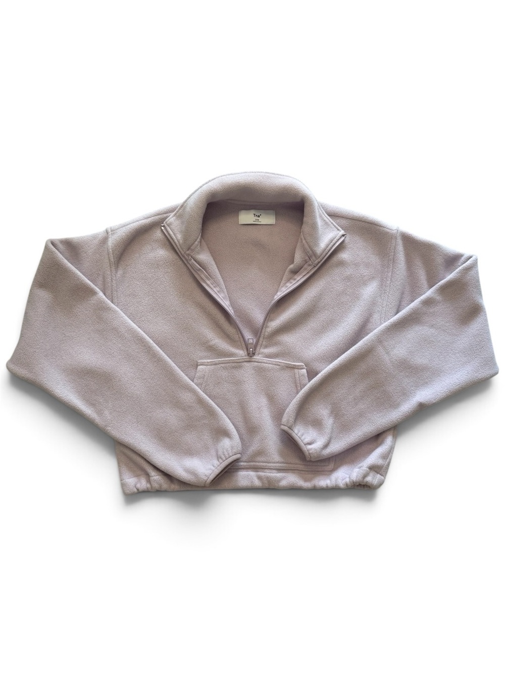 Aritzia Tna Polar Fleece 1/4 Zip Cropped Sweatshirt Pullover Lavender 2XS Spot